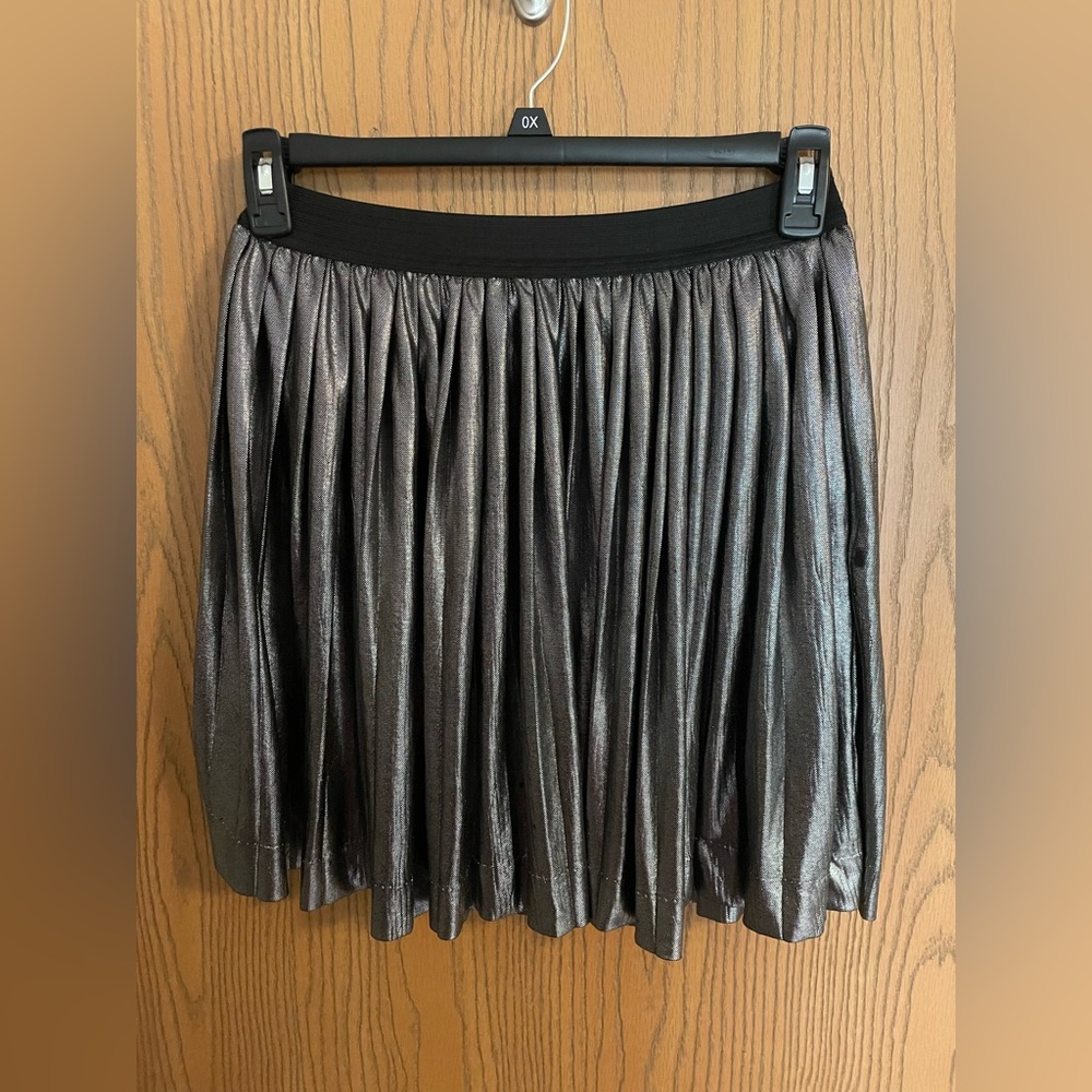 Dream Out Loud by Selena Gomez Metallic Gunmetal Silver Shimmer Skater Skirt